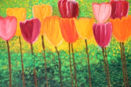 Tulips in acrylics